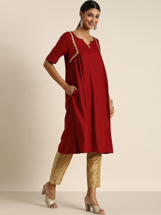 all about you Women Thread Work Kurta