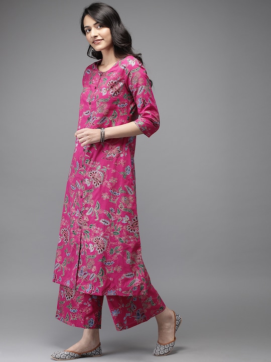 Anouk Women Printed Kurta with Palazzos