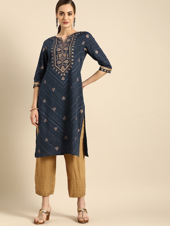 Anouk Women Printed Pure Cotton Kurta