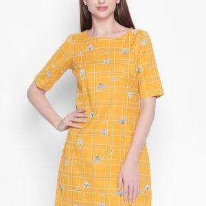 AKKRITI BY PANTALOONS Women Checked Fit and Flare Dress