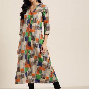 Sangria Women Cotton Checked Kurta