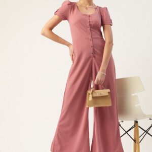 DressBerry Solid Basic Flared Jumpsuit