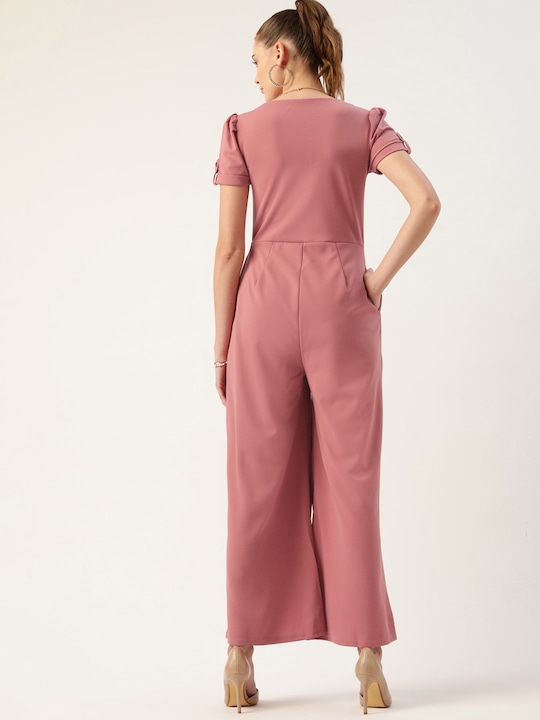 DressBerry Solid Basic Flared Jumpsuit