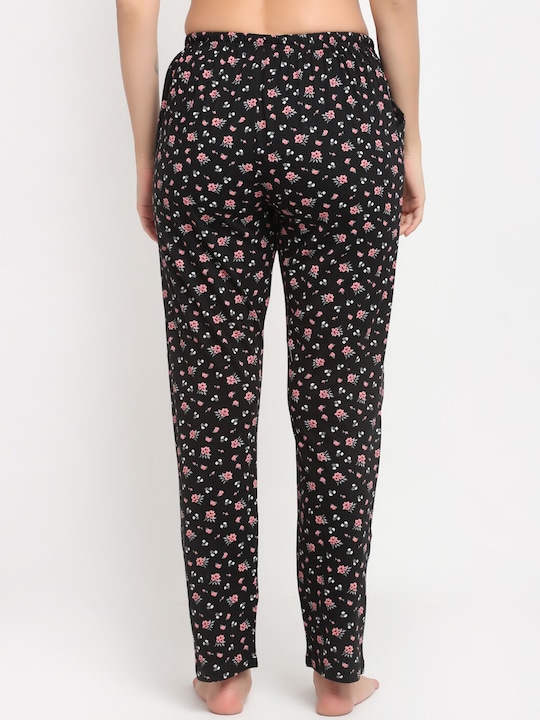 Kanvin Women Floral Printed Pure Cotton Lounge Pants