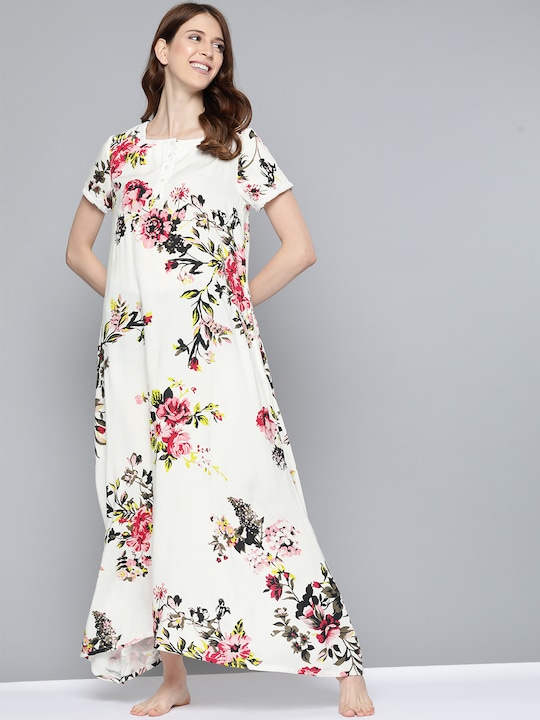 HERE&NOW Floral Print Maxi Nightdress