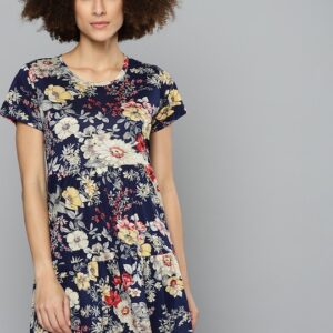 Kook N Keech Floral Print Tiered Gathered A-Line Dress