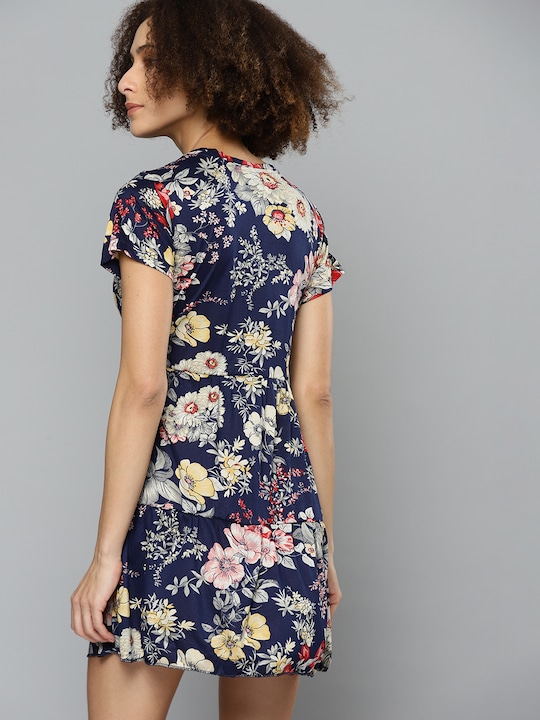 Kook N Keech Floral Print Tiered Gathered A-Line Dress