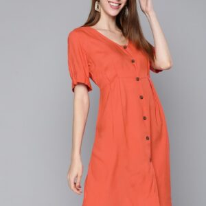 HERE&NOW Solid A-Line Dress