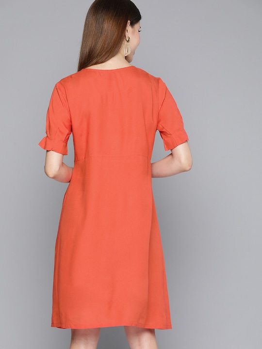 HERE&NOW Solid A-Line Dress