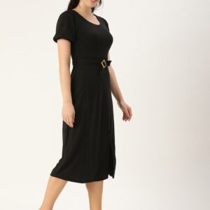 DressBerry Women Black Sheath Midi Dress