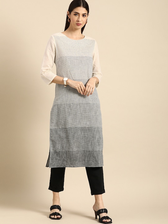 Anouk Women Striped Kurta