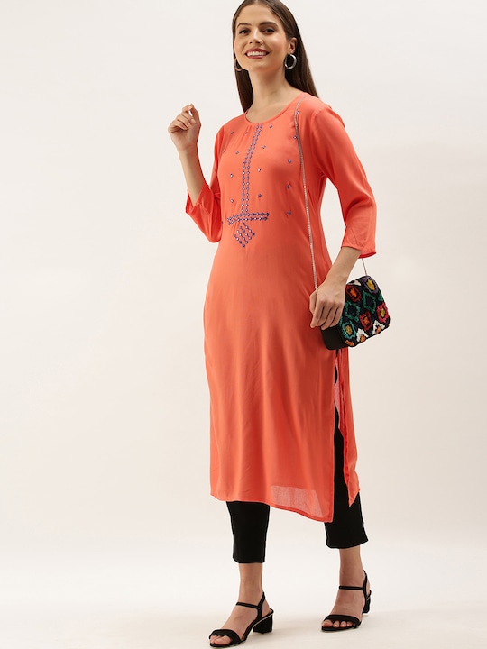 Anouk Women Mirror Work Kurta