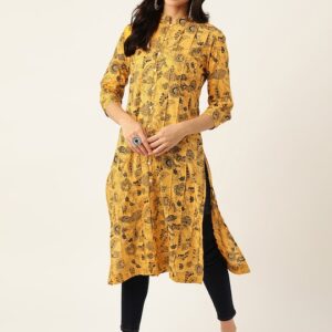 Sangria Women Ethnic Motifs Printed Pure Cotton Kurta