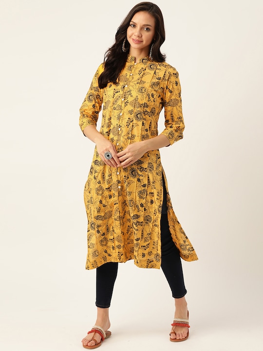 Sangria Women Ethnic Motifs Printed Pure Cotton Kurta