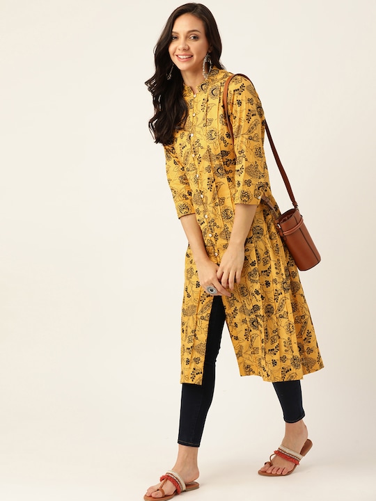 Sangria Women Ethnic Motifs Printed Pure Cotton Kurta