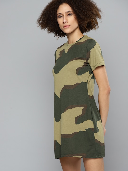 Kook N Keech Camouflage Print Cotton Dress