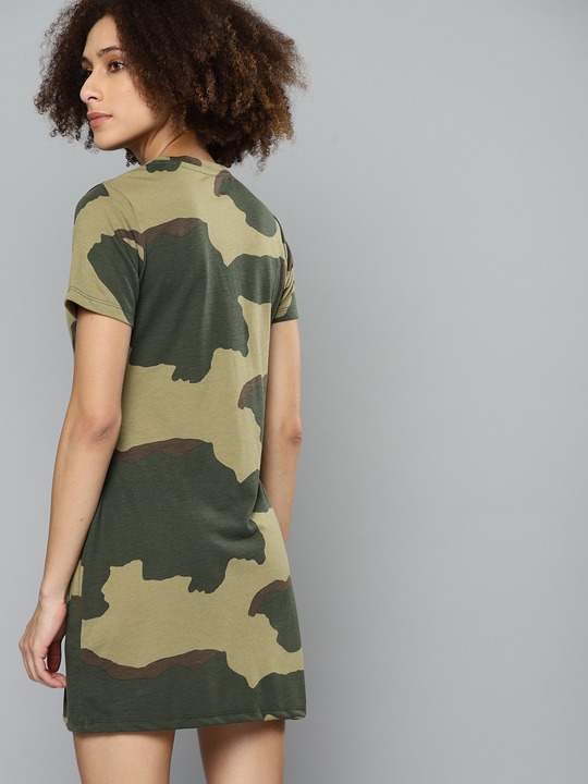 Kook N Keech Camouflage Print Cotton Dress