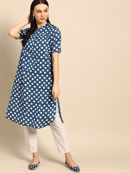 Anouk Pure Cotton Geometric Printed Kurta