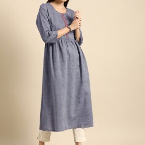 Anouk Women Thread Work A-Line Kurta