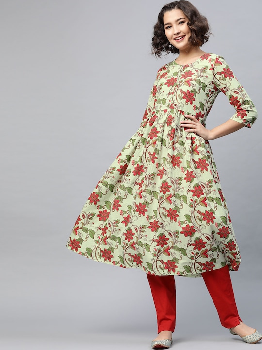 HERE&NOW Women Ethnic Motifs Printed A-Line Kurta