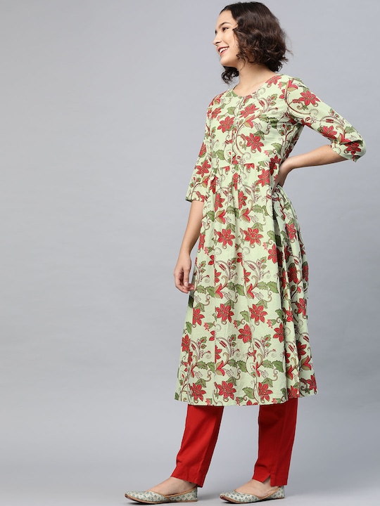 HERE&NOW Women Ethnic Motifs Printed A-Line Kurta