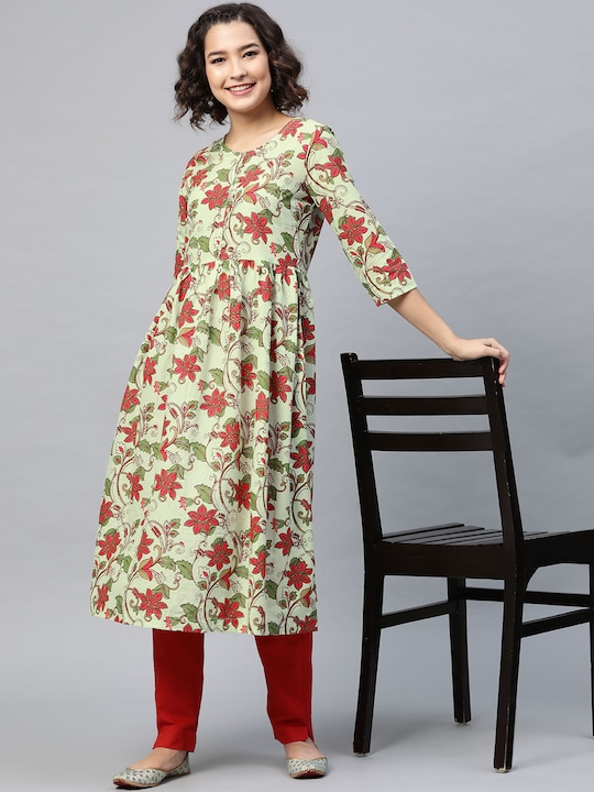 HERE&NOW Women Ethnic Motifs Printed A-Line Kurta