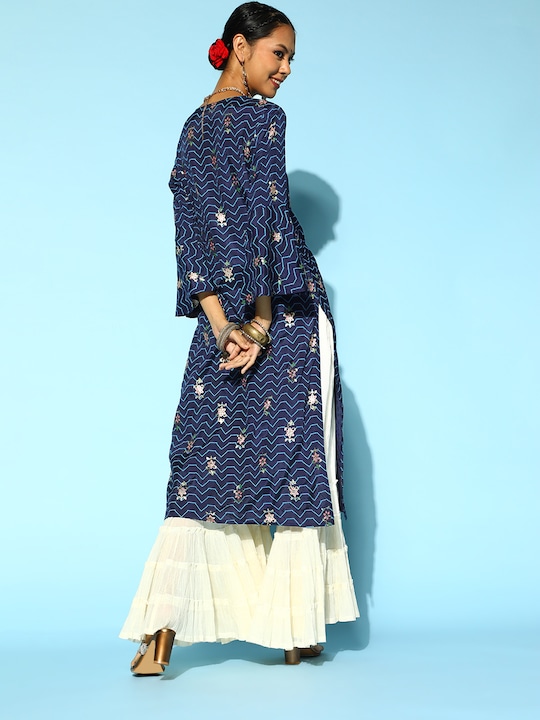 Anouk Viscose Rayon Bell Sleeves Kurta