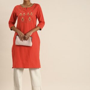 all about you Women Thread Work Kurta