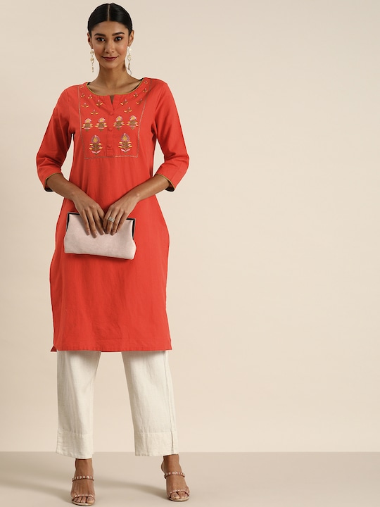 all about you Women Thread Work Kurta