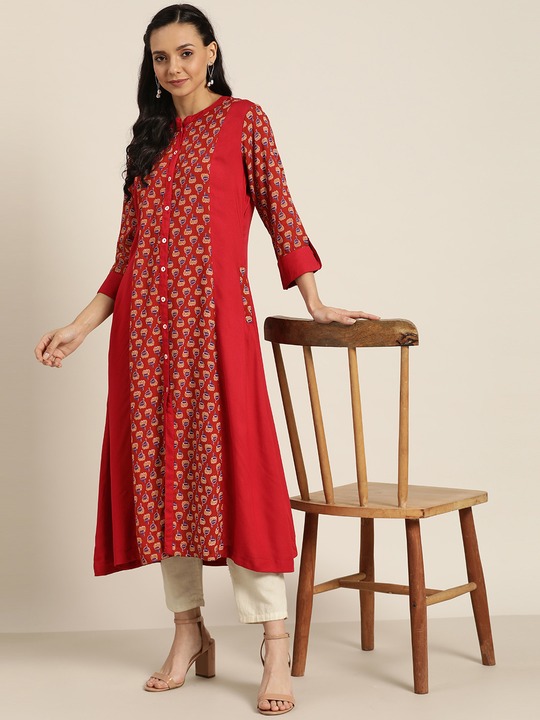 Sangria Women Printed A-Line Kurta