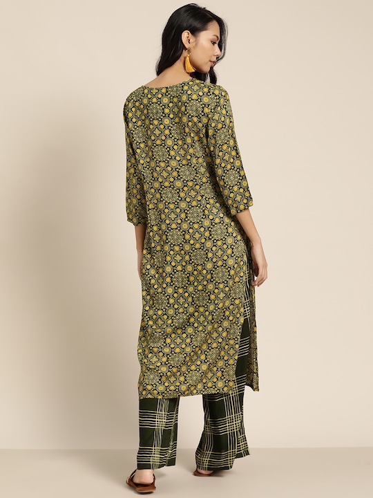 Sangria Women Ethnic Motifs Printed Kurta with Palazzos