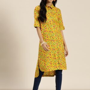 Sangria Women Pure Cotton Floral Printed Kurta