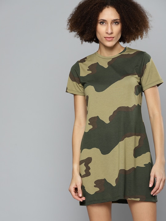 Kook N Keech Camouflage Print Cotton Dress