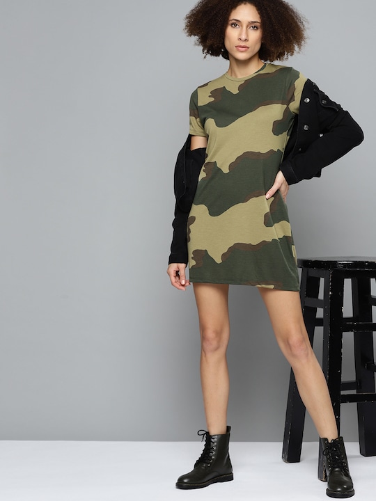 Kook N Keech Camouflage Print Cotton Dress