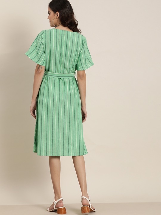 all about you Women Striped A-Line Dress