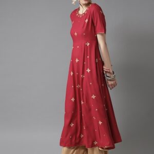 HERE&NOW Women Floral Print A-Line Kurta