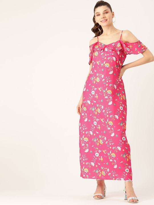 DressBerry Women Floral Print Maxi Dress