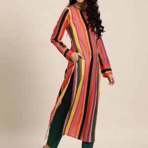 Sangria Women Striped Kurta