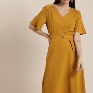 all about you Belted A-Line Dress