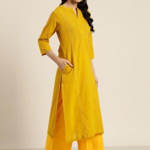 Sangria Women Pure Cotton Yoke Design Straight Kurta