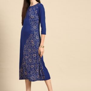 Anouk Ethnic Motifs A-Line Midi Dress