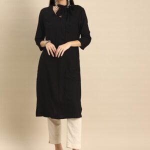 Anouk Women Solid Flared Sleeves Kurta