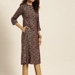 Sangria Women Ethnic Motifs Printed Kurta