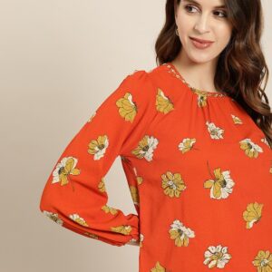 all about you Floral Print Puff Sleeve Regular Top