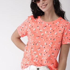 Mast & Harbour Women Printed Round Neck T-shirt