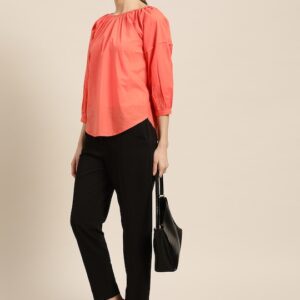 her by invictus Puff Sleeves Pure Cotton Regular Top