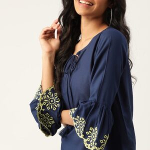 DressBerry Tie-Up Neck Bell Sleeve Top