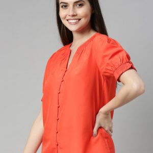 Mast & Harbour Puff Sleeve Smocked Regular Top