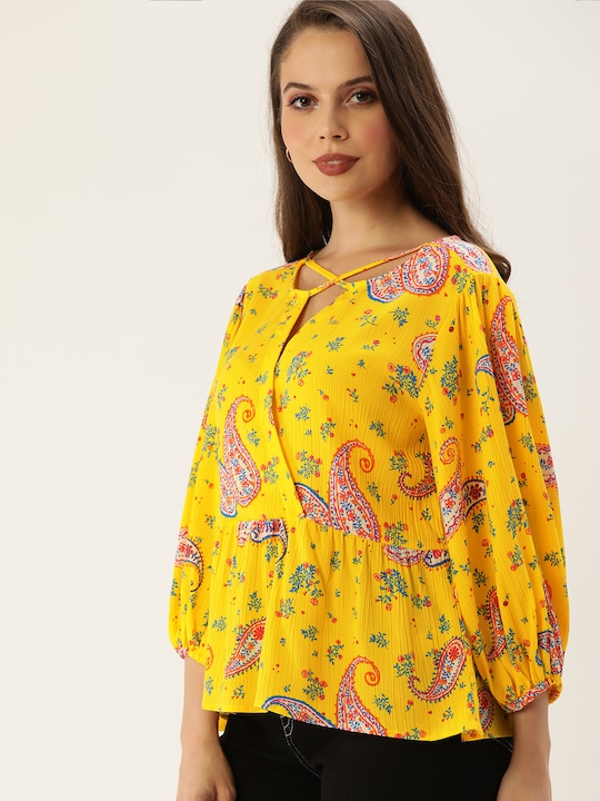 DressBerry Paisley Print Wrap Top