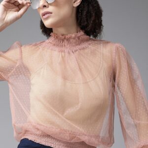 Roadster Women Self Design Sheer Top